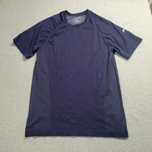 Fabletics Men's Navy Blue Performance‎ Short Sleeve Shirt Size M Stretch Gym Run